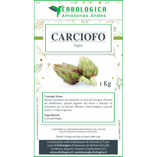 Tisana al carciofo 500 grammi Tisana al carciofo 500 grammi
