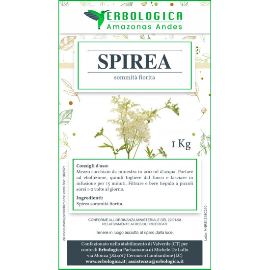 Spirea Ulmaria tisana 500 grammi Spirea Ulmaria tisana 500 grammi