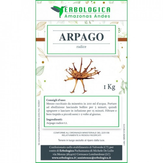 Artiglio del diavolo taglio tisana confezione da 1 kg Artiglio del diavolo taglio tisana confezione da 1 kg