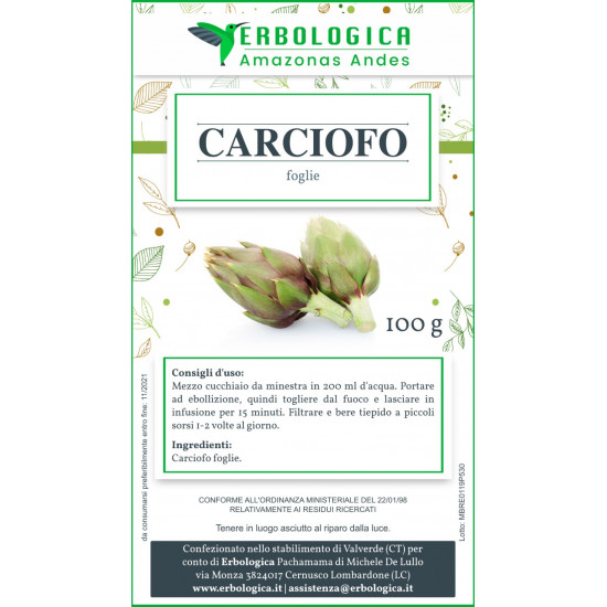 Tisana al carciofo 500 grammi Tisana al carciofo 500 grammi