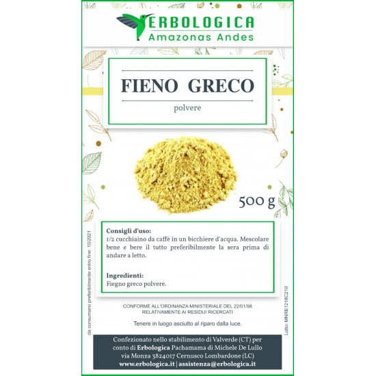 Fieno greco in polvere 500 grammi Fieno greco in polvere 500 grammi