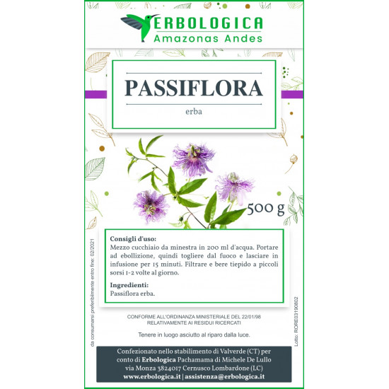 Passiflora foglie taglio tisana 500 grammi Passiflora foglie taglio tisana 500 grammi