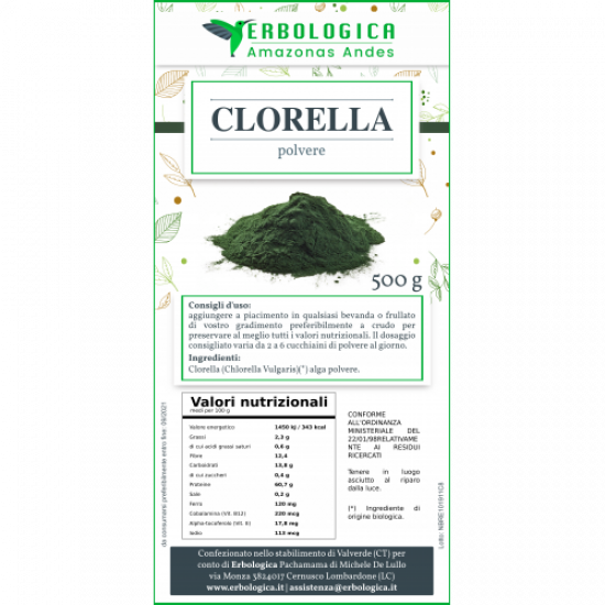 Clorella in polvere 500 grammi Clorella in polvere 500 grammi