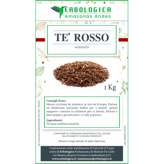 Te rosso rooibos confezione da 500 grammi Te rosso rooibos confezione da 500 grammi