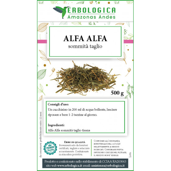 Alfa alfa sommità tisana 500 grammi Alfa alfa sommità tisana 500 grammi