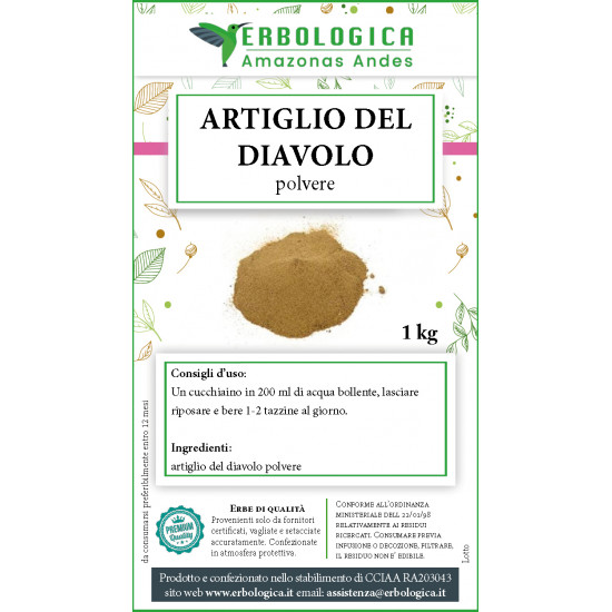 Artiglio del diavolo polvere tisana 1 kg Artiglio del diavolo polvere tisana 1 kg