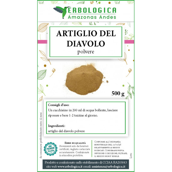 Artiglio del diavolo polvere tisana 500 grammi Artiglio del diavolo polvere tisana 500 grammi