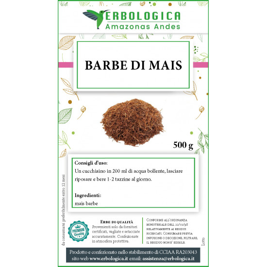 Barbe di mais tisana 500 grammi Barbe di mais tisana 500 grammi