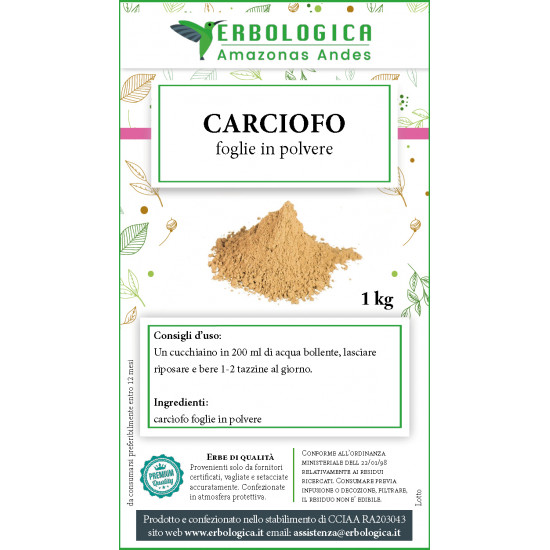 Carciofo foglie in polvere formato da 1 kg Carciofo foglie in polvere formato da 1 kg