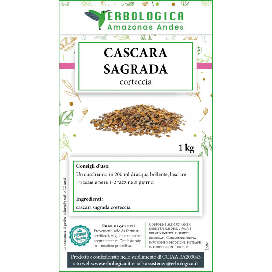 Cascara sagrada corteccia tisana 1 kg Cascara sagrada corteccia tisana 1 kg