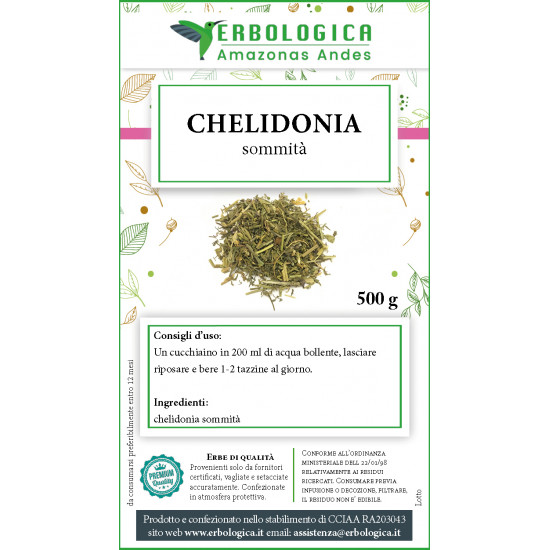 Chelidonia sommità tisana 500 grammi Chelidonia sommità tisana 500 grammi