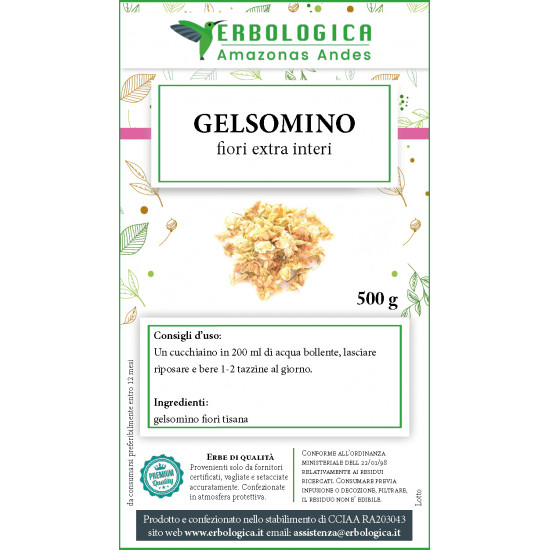 Gelsomino fiori extra interi taglio tisana 500 grammi Gelsomino fiori extra interi taglio tisana 500 grammi