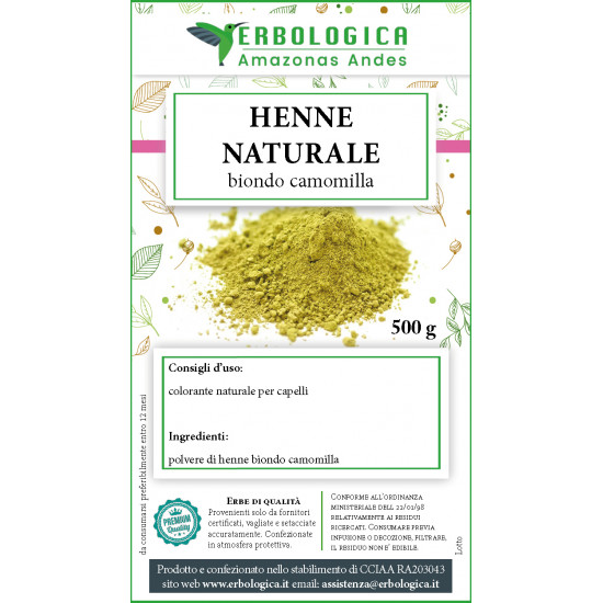 Henne biondo polvere camomilla naturale 500 grammi Henne biondo polvere camomilla naturale 500 grammi