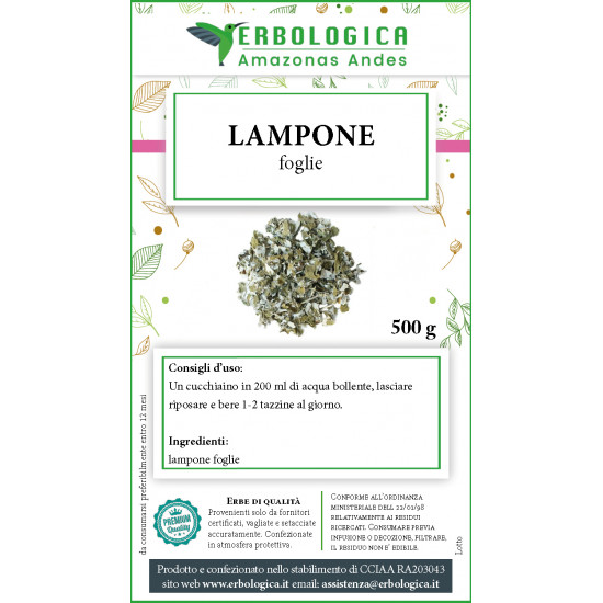 Lampone foglie tisana 500 grammi Lampone foglie tisana 500 grammi