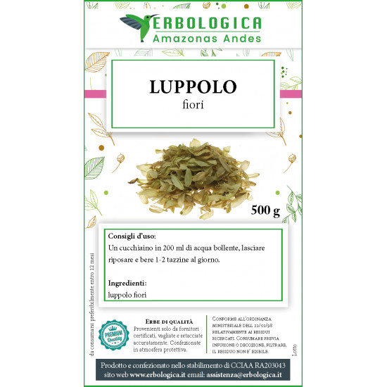 Luppolo fiori tisana 500 grammi Luppolo fiori tisana 500 grammi