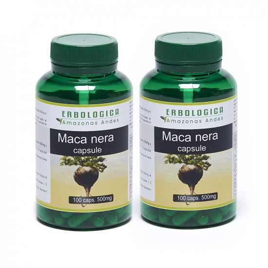 Maca nera in capsule gelatinizzata, 2 confezioni da 100 capsule Maca nera in capsule gelatinizzata, 2 confezioni da 100 capsule