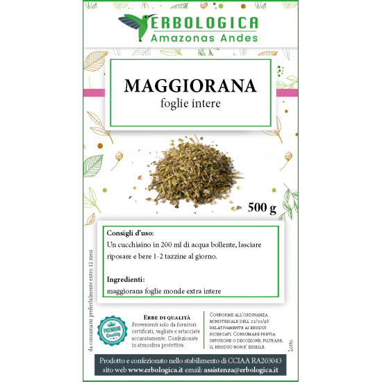 Maggiorana foglie taglio tisana 500 grammi Maggiorana foglie taglio tisana 500 grammi