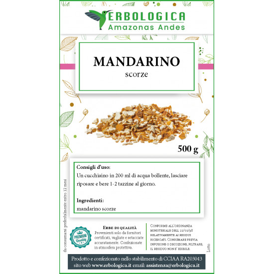 Mandarino scorze tisana 500 grammi Mandarino scorze tisana 500 grammi
