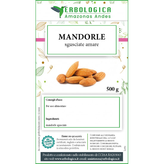 Mandorle sgusciate amare 500 grammi Mandorle sgusciate amare 500 grammi