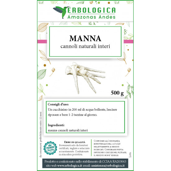 Manna cannoli naturali interi 500 grammi Manna cannoli naturali interi 500 grammi