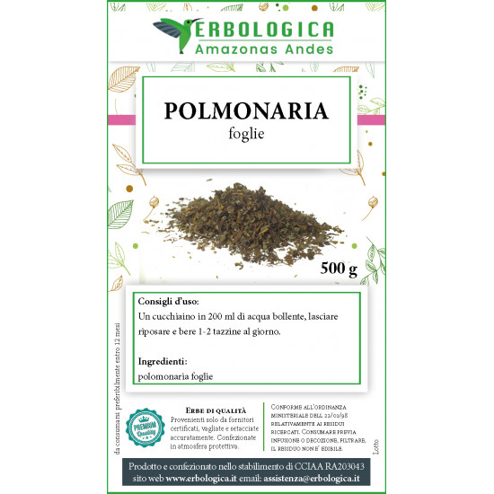 Polmonaria foglie tisana 500 grammi Polmonaria foglie tisana 500 grammi