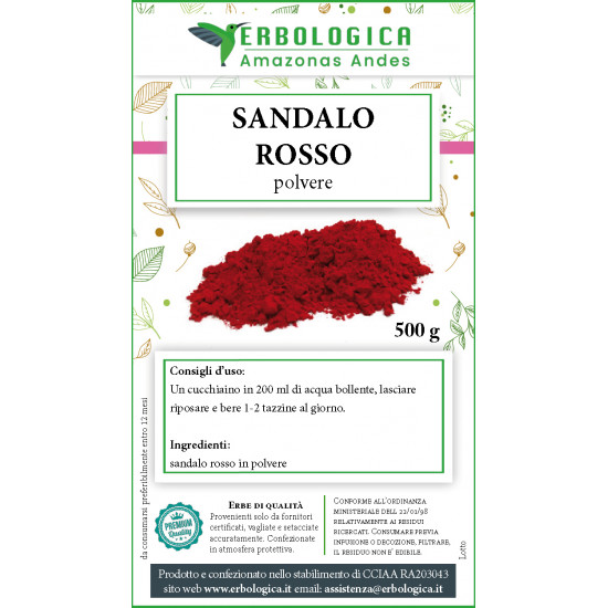 Sandalo rosso in polvere tisana 500 grammi Sandalo rosso in polvere tisana 500 grammi
