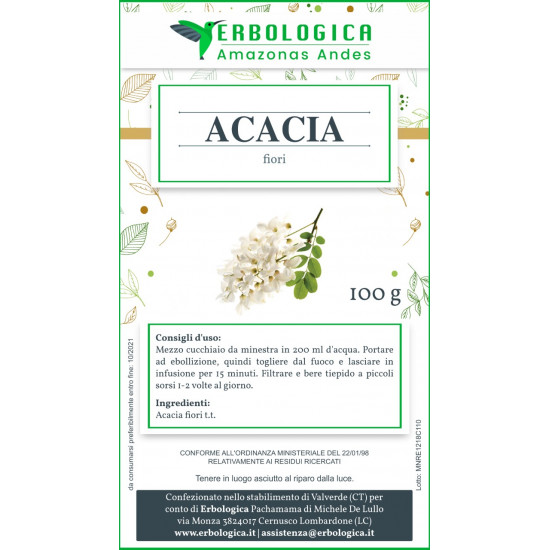 Acacia fiori tisana 100 grammi Acacia fiori tisana 100 grammi