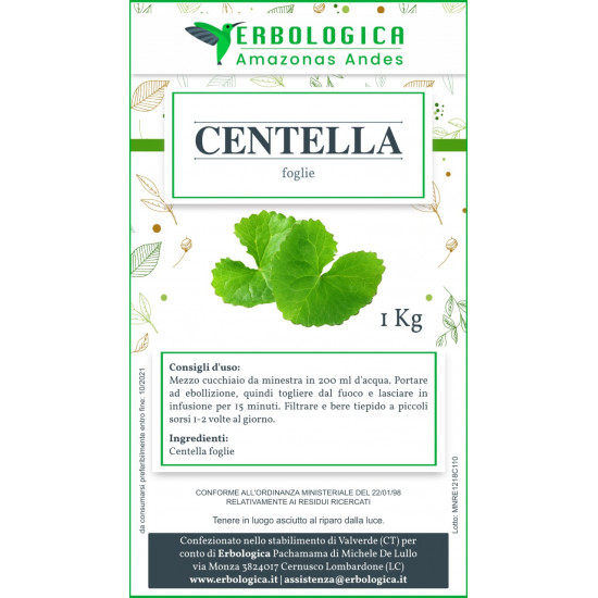 Centella asiatica tisana confezione da 1 kg Centella asiatica tisana confezione da 1 kg