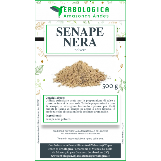 Senape nera polvere spezia 500 grammi Senape nera polvere spezia 500 grammi