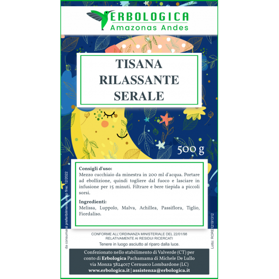 Tisana rilassante serale 500 grammi Tisana rilassante serale 500 grammi