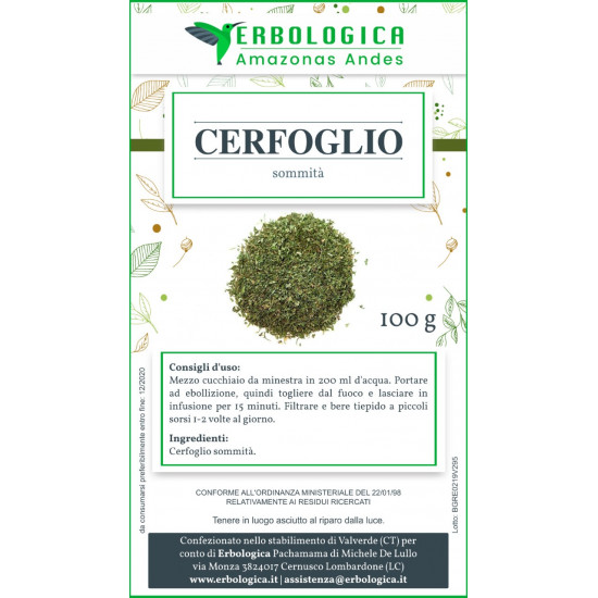 Cerfoglio tisana 100 grammi Cerfoglio tisana 100 grammi
