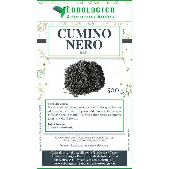 Cumino nero semi 500 grammi Cumino nero semi 500 grammi