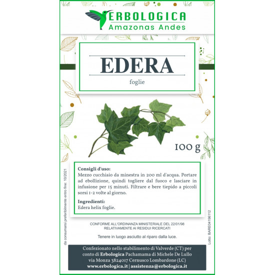 Edera foglie tisana 100 grammi Edera foglie tisana 100 grammi