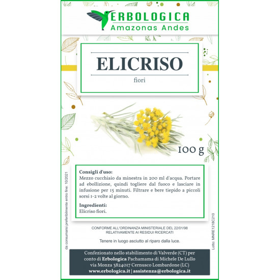 Elicriso fiori tisana 100 grammi Elicriso fiori tisana 100 grammi