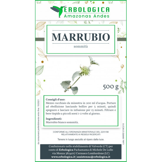 Marrubio pianta taglio tisana 500 grammi Marrubio pianta taglio tisana 500 grammi