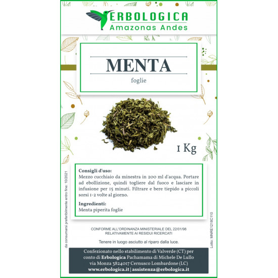 Menta piperita tisana confezione da 1 kg Menta piperita tisana confezione da 1 kg