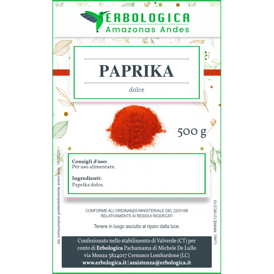 Paprika dolce spezia formato da 500 grammi Paprika dolce spezia formato da 500 grammi