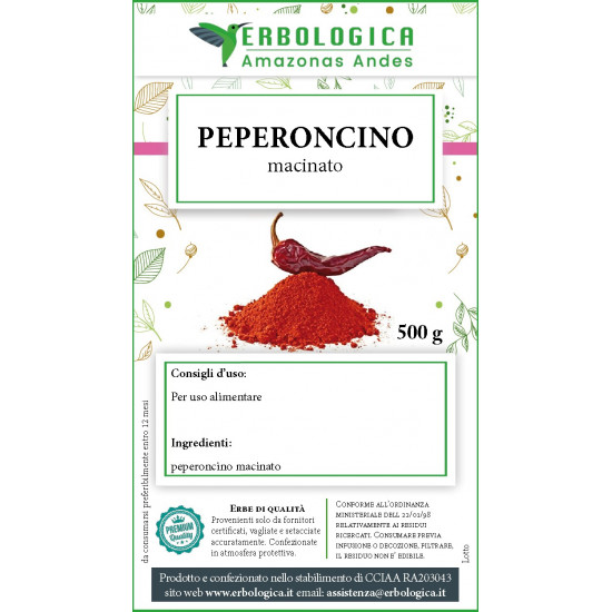 Peperoncino in polvere spezia 500 grammi Peperoncino in polvere spezia 500 grammi