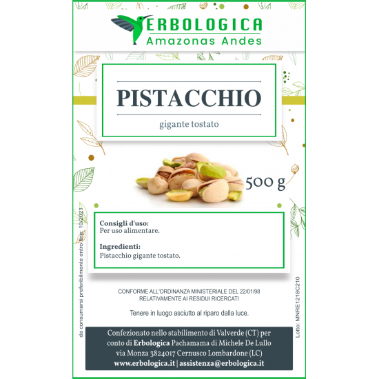Pistacchio gigante tostato 500 grammi Pistacchio gigante tostato 500 grammi