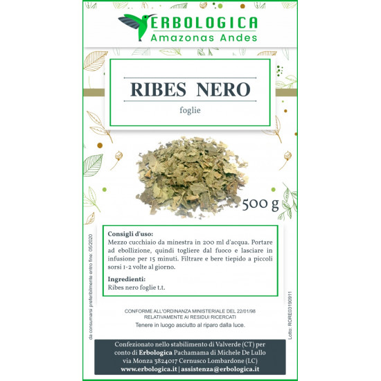 Ribes nero foglie tisana 500 grammi Ribes nero foglie tisana 500 grammi