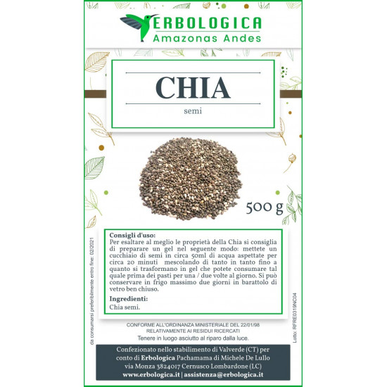 Semi di chia 500 grammi, controllo del peso e zuccheri. Semi di chia 500 grammi, controllo del peso e zuccheri.