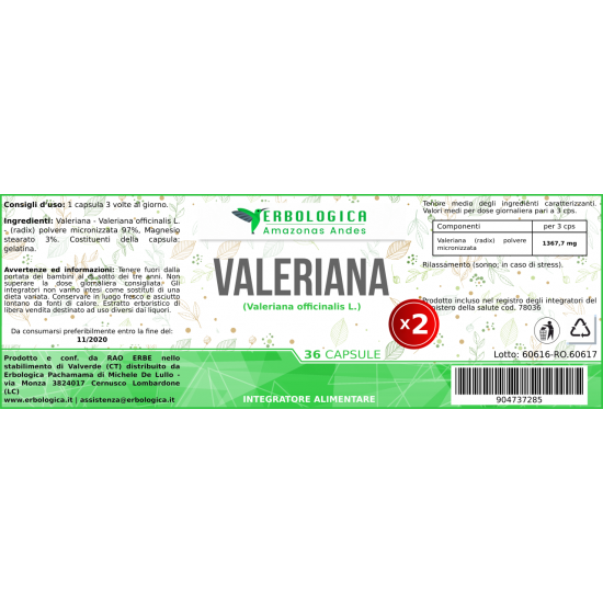 Valeriana in capsule ( 2 confezioni da 36 ) Valeriana in capsule ( 2 confezioni da 36 )