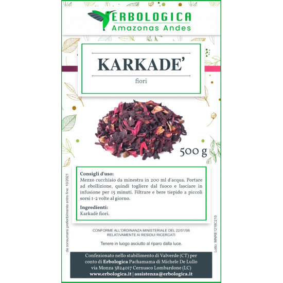Karkadè fiori tisana 500 grammi Karkadè fiori tisana 500 grammi