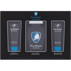 Lamborghini Acqua Gift Set 125ml EDT + 100ml Shower Gel + 100ml Aftershave Balm