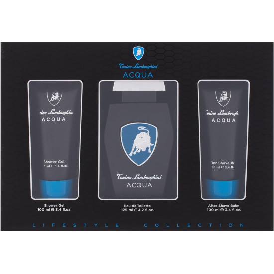 Lamborghini Acqua Gift Set 125ml EDT + 100ml Shower Gel + 100ml Aftershave Balm Lamborghini Acqua Gift Set 125ml EDT + 100ml Shower Gel + 100ml Aftershave Balm