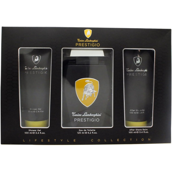 Lamborghini Prestigio Gift Set 125ml EDT Spray + 100ml Shower Gel + 100ml Aftershave Balm Lamborghini Prestigio Gift Set 125ml EDT Spray + 100ml Shower Gel + 100ml Aftershave Balm