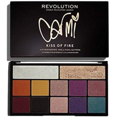 Makeup Revolution x Carmi Kiss On Fire Makeup Palette 10 x 2g Eyeshadow + 2 x 3.5g Highlighter