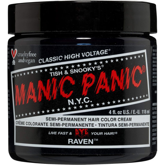 Manic Panic High Voltage Classic Semi-Permanent Hair Colour 118ml - Raven Manic Panic High Voltage Classic Semi-Permanent Hair Colour 118ml - Raven