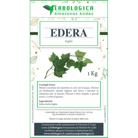 Edera foglie taglio tisana 500 grammi Edera foglie taglio tisana 500 grammi