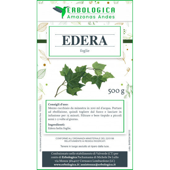 Edera foglie taglio tisana 500 grammi Edera foglie taglio tisana 500 grammi
